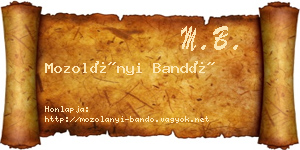 Mozolányi Bandó névjegykártya